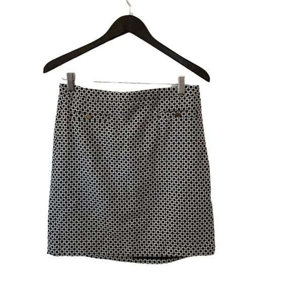 LOFT Black White Honeycomb Pattern Mini Skirt - Picture 1 of 5